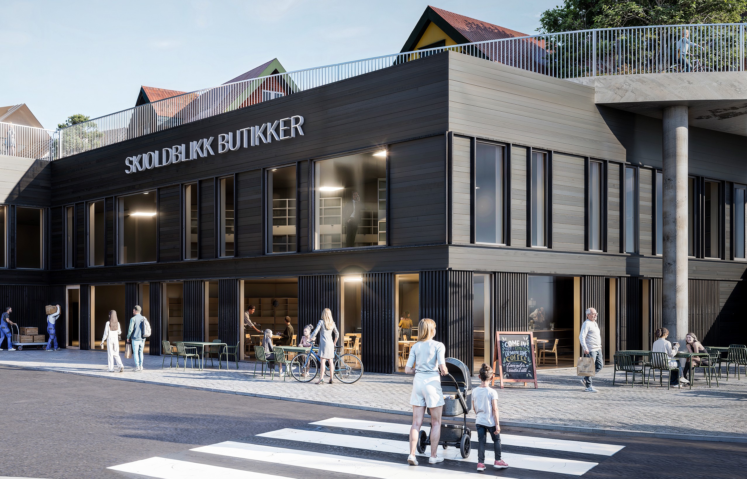 Illustrasjon Fana Blikk - butikk, under broen